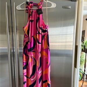 Trina Turk gorgeous Pink Halter Jumpsuit size xl nwt